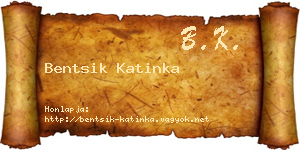 Bentsik Katinka névjegykártya